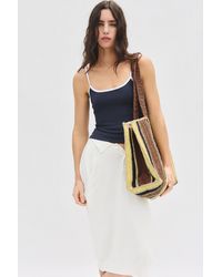 Pull&Bear - Borsa Shopper Intrecciata A Righe - Lyst