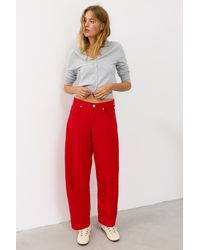 Pull&Bear - Low-Rise Barrel Jeans - Lyst