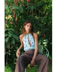 Pull&Bear - Polka Dot Halter Top With Cut-Out - Lyst