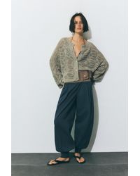Pull&Bear - Oversize Cutwork Cardigan - Lyst