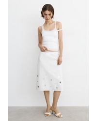 Pull&Bear - Mirror Detail Straight Midi Skirt - Lyst