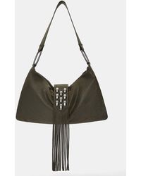 Pull&Bear - Schultertasche Mit Nieten Und Fransen - Lyst