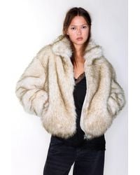 Pull&Bear - Faux Fur Jacket With Zipper - Lyst