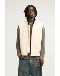 Pull&Bear - Worker Gilet With Faux Shearling Lining - Lyst