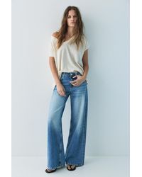 Pull&Bear - Wide-Leg Stud Jeans - Lyst