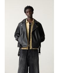 Pull&Bear - Faux Leather Biker Jacket - Lyst