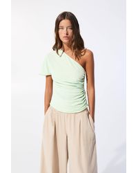 Pull&Bear - Asymmetrisches Top Mit Raffung - Lyst
