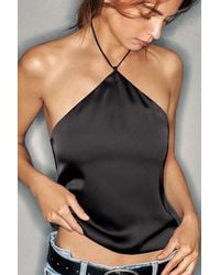 Pull&Bear - Satin Halter Top - Lyst