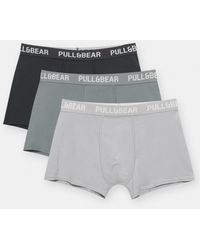 Pull&Bear - Pack De 3 Boxers Gris - Lyst