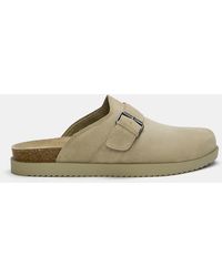 Pull&Bear - Buckled Leather Clogs - Lyst