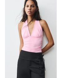 Pull&Bear - Halter Gathered Top - Lyst