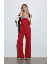 Pull&Bear - Long Denim Dungarees - Lyst