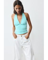 Pull&Bear - Halter Neck Top With Gathering - Lyst