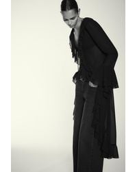 Pull&Bear - Kimono Lungo Con Volant - Lyst