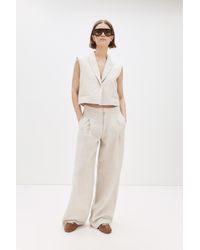 Pull&Bear - Bundfaltenhose Aus 100 Leinen - Lyst