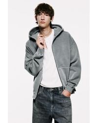Pull&Bear - Stwd Hood Zip-Up Sweatshirt - Lyst