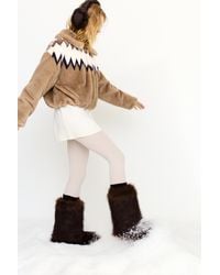 Pull&Bear - Flat Faux Fur Boots - Lyst