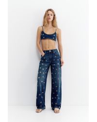 Pull&Bear - Baggy Eyelet Jeans - Lyst