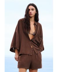 Pull&Bear - Linen Blend Shorts - Lyst