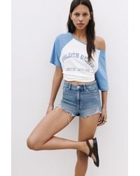 Pull&Bear - Mom Fit Ripped Denim Shorts - Lyst