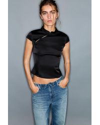 Pull&Bear - Satin Fireman Clasp Shirt - Lyst