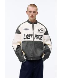 Pull&Bear - Paneled Leather Effect Jacket - Lyst