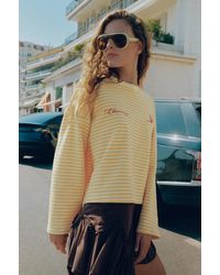 Pull&Bear - Oversize Striped Graphic Sweatshirt - Lyst