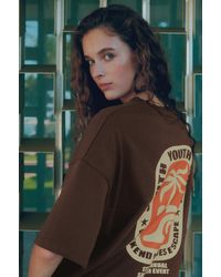 Pull&Bear - Chocolate Palm Tree Graphic T-Shirt - Lyst