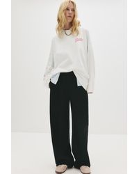 Pull&Bear - Wide-Leg Seam Detail Sweatpants - Lyst