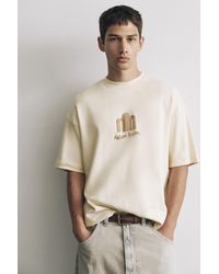 Pull&Bear - Sweater Met Korte Mouw En Print - Lyst