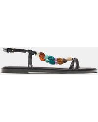 Pull&Bear - Flache Sandalen Mit Perlen - Lyst