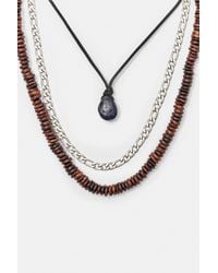 Pull&Bear - 3-Pack Of Beaded And Stone Necklaces - Lyst