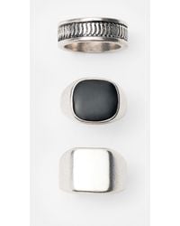 Pull&Bear - 3-Pack Of Signet Rings - Lyst