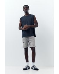 Pull&Bear - Ripped Denim Bermuda Shorts - Lyst