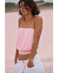 Pull&Bear - Strapless Top Met Tailleband - Lyst
