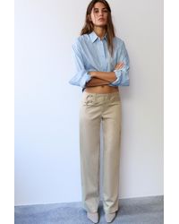 Pull&Bear - Buckle-Detail Trousers Culottes - Lyst