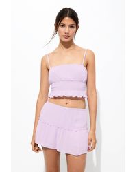 Pull&Bear - Strappy Crop Top With Lace Trim - Lyst