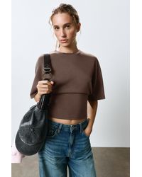 Pull&Bear - Modal Batwing Sleeve T-Shirt - Lyst