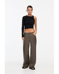 Pull&Bear - Wide-Leg Faux Leather Trousers - Lyst