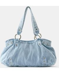 Pull&Bear - Denim Shopper Met Ringen - Lyst