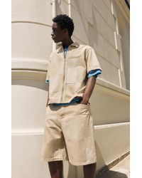 Pull&Bear - Jacquard Denim Bermuda Shorts - Lyst