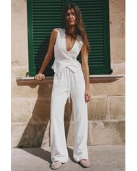 Pull&Bear - Flowy Trousers With Linen - Lyst