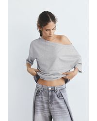Pull&Bear - Asymmetric Short Sleeve T-Shirt - Lyst