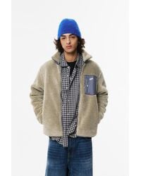 Pull&Bear - Kombinierte Jacke Aus Lammfellimitat - Lyst