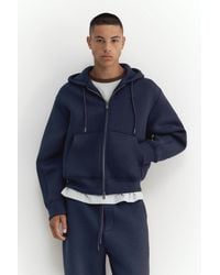 Pull&Bear - Felpa Con Cappuccio E Zip Effetto Neoprene - Lyst