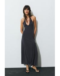 Pull&Bear - Lange Halterjurk Van Rayon - Lyst