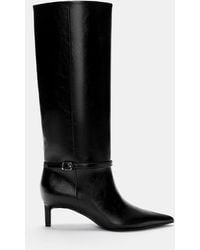Pull&Bear - Hohe Kitten-Heel-Stiefel - Lyst