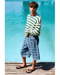 Pull&Bear - Laser Print Skater Denim Bermuda Shorts - Lyst