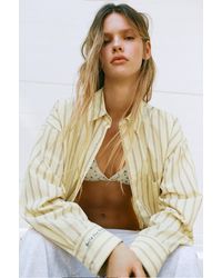 Pull&Bear - Gelb Gestreiftes Hemd - Lyst
