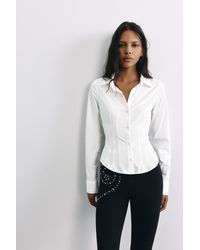 Pull&Bear - Tailliertes Hemd Mit Breiten Manschetten - Lyst